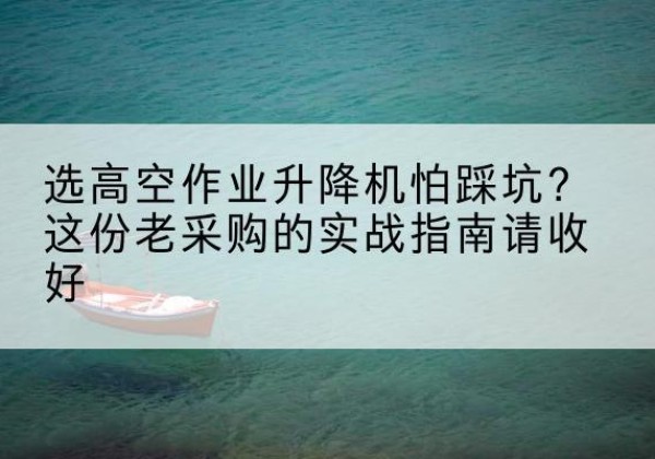南江高空作业升降机厂家推荐-选高空作业升降机怕踩坑？这份老采购的实战指南请收好
